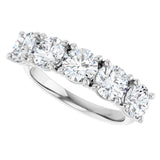 Platinum Round Lab-Grown Diamond Five-Stone Anniversary Band – 1/3–4 CTW - view 5