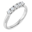 Platinum Round Natural Diamond Five-Stone Anniversary Band – 2.5 mm Stones