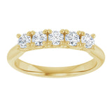10K Gold Round Lab-Grown Diamond Five-Stone Anniversary Band – 1/6–3/4 CTW - Yellow Gold - view 3