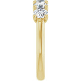 10K Gold Round Lab-Grown Diamond Five-Stone Anniversary Band – 1–2 1/2 CTW - Yellow Gold - view 4