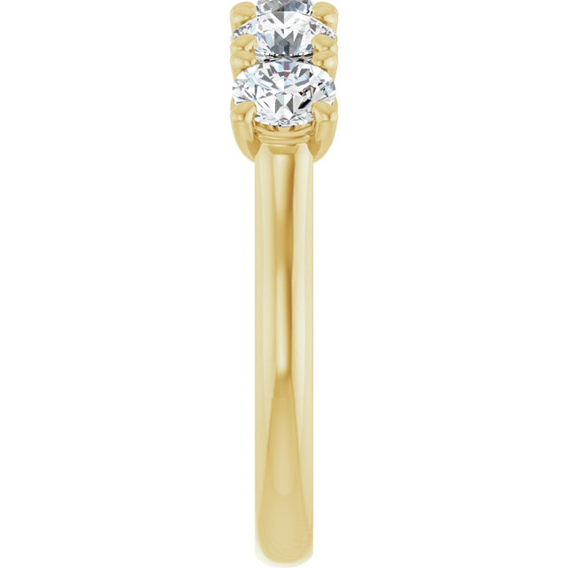 10K Gold Round Lab-Grown Diamond Five-Stone Anniversary Band – 1–2 1/2 CTW - Yellow Gold - view 4