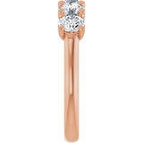 10K Gold Round Lab-Grown Diamond Five-Stone Anniversary Band – 1–2 1/2 CTW - Rose Gold - view 4