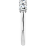 Platinum Round Lab-Grown Diamond Five-Stone Anniversary Band – 1/3–4 CTW - view 4