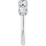 10K Gold Round Natural Diamond Five-Stone Anniversary Band – 1–2 5/8 CTW - White Gold - view 4