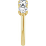 10K Gold Round Natural Diamond Five-Stone Anniversary Band – 1–2 5/8 CTW - Yellow Gold - view 4