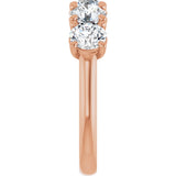 10K Gold Round Natural Diamond Five-Stone Anniversary Band – 1–2 5/8 CTW - Rose Gold - view 4