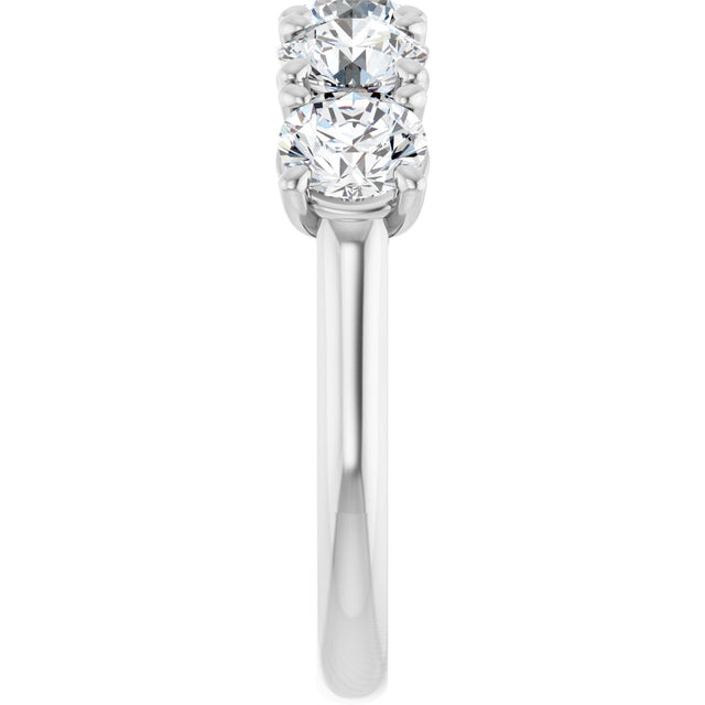 Platinum Round Lab-Grown Diamond Five-Stone Anniversary Band – 1/3–4 CTW - view 4