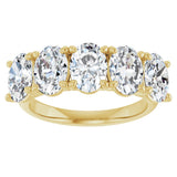 10K Gold Oval Lab-Grown Diamond Five-Stone Anniversary Band – 1–5 CTW - Yellow Gold - view 3