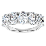 Platinum Oval Natural Diamond Five-Stone Anniversary Band – 1 1/4–5 CTW - view 3