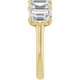 10K Gold Emerald Natural Diamond Five-Stone Anniversary Band – 1 3/4–5 CTW - Yellow Gold - view 4