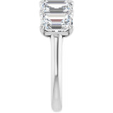 Platinum Emerald Natural Diamond Five-Stone Anniversary Band – 1 7/8–5 CTW - view 4