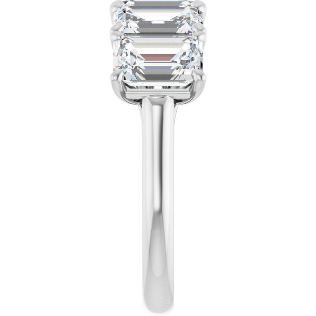 Platinum Emerald Natural Diamond Five-Stone Anniversary Band – 1 7/8–5 CTW - view 4