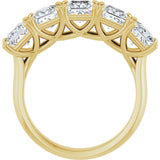 10K Gold Square Lab-Grown Diamond Five-Stone Anniversary Band – 2–7 CTW - Yellow Gold - view 2