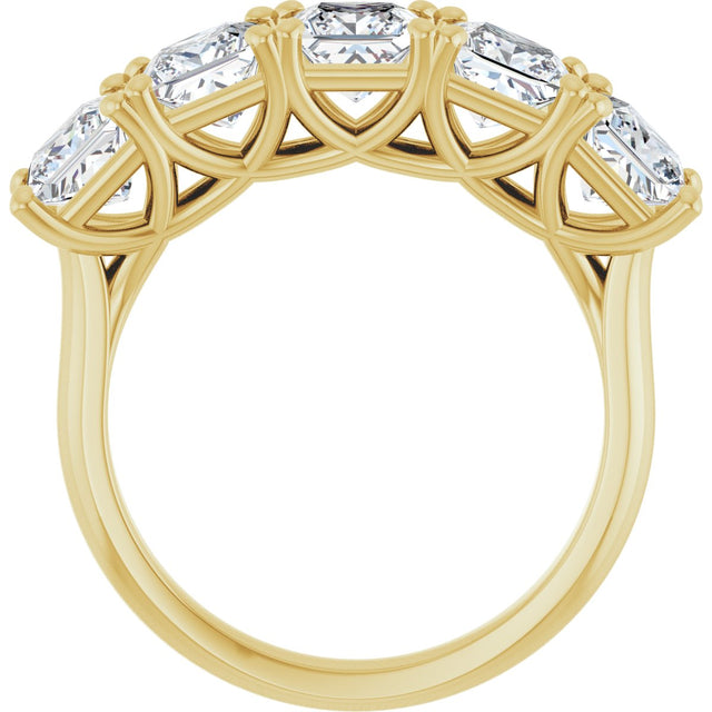 10K Gold Square Lab-Grown Diamond Five-Stone Anniversary Band – 2–7 CTW - Yellow Gold - view 2