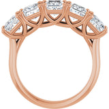 10K Gold Square Lab-Grown Diamond Five-Stone Anniversary Band – 2–7 CTW - Rose Gold - view 2