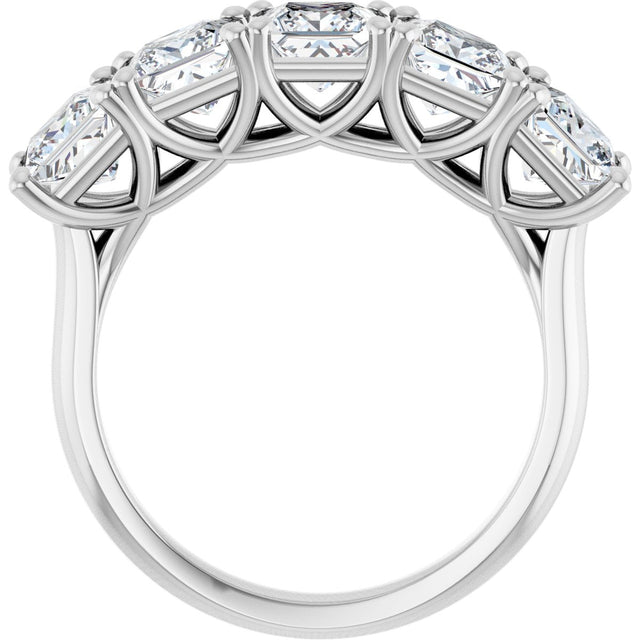 Platinum Square Natural Diamond Five-Stone Anniversary Band – 1/3–5 1/5 CTW - view 2