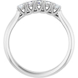 10K Gold Round Natural Diamond Five-Stone Anniversary Band – 1/3–3/4 CTW - White Gold - view 2