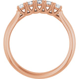 10K Gold Round Lab-Grown Diamond Five-Stone Anniversary Band – 1/6–3/4 CTW - Rose Gold - view 2