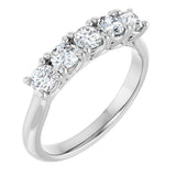 10K Gold Round Lab-Grown Diamond Five-Stone Anniversary Band – 1/6–3/4 CTW - White Gold