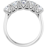 10K Gold Round Lab-Grown Diamond Five-Stone Anniversary Band – 1–2 1/2 CTW - White Gold - view 2