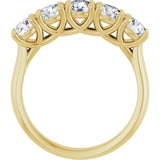 10K Gold Round Natural Diamond Five-Stone Anniversary Band – 1–2 5/8 CTW - Yellow Gold - view 2