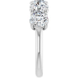10K Gold Round Lab-Grown Diamond Five-Stone Anniversary Band – 2 5/8–4 CTW - White Gold - view 4