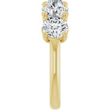 10K Gold Round Natural Diamond Five-Stone Anniversary Band – 3 1/6–4 1/4 CTW - Yellow Gold - view 4
