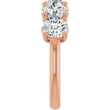 10K Gold Round Lab-Grown Diamond Five-Stone Anniversary Band – 2 5/8–4 CTW - Rose Gold - view 4