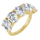 14K Gold Oval Lab-Grown Diamond Five-Stone Anniversary Band – 1–5 1/2 CTW - Yellow Gold