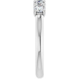 10K Gold Round Lab-Grown Diamond Five-Stone Anniversary Band – 1/6–3/4 CTW - White Gold - view 4