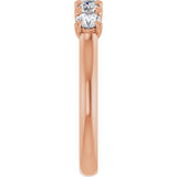 10K Gold Round Lab-Grown Diamond Five-Stone Anniversary Band – 1/6–3/4 CTW - Rose Gold - view 4