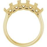 14K Gold Square Lab-Grown Diamond Five-Stone Anniversary Band – 1/2–1 1/2 CTW - Yellow Gold - view 2