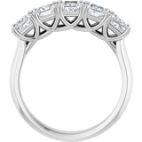 10K Gold Square Natural Diamond Five-Stone Anniversary Band – 1/2–1 1/2 CTW - White Gold - view 2