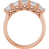 10K Gold Square Lab-Grown Diamond Five-Stone Anniversary Band – 1/2–1 9/10 CTW - Rose Gold - view 2