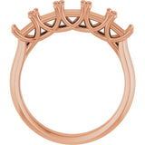 14K Gold Square Lab-Grown Diamond Five-Stone Anniversary Band – 1/2–1 1/2 CTW - Rose Gold - view 2