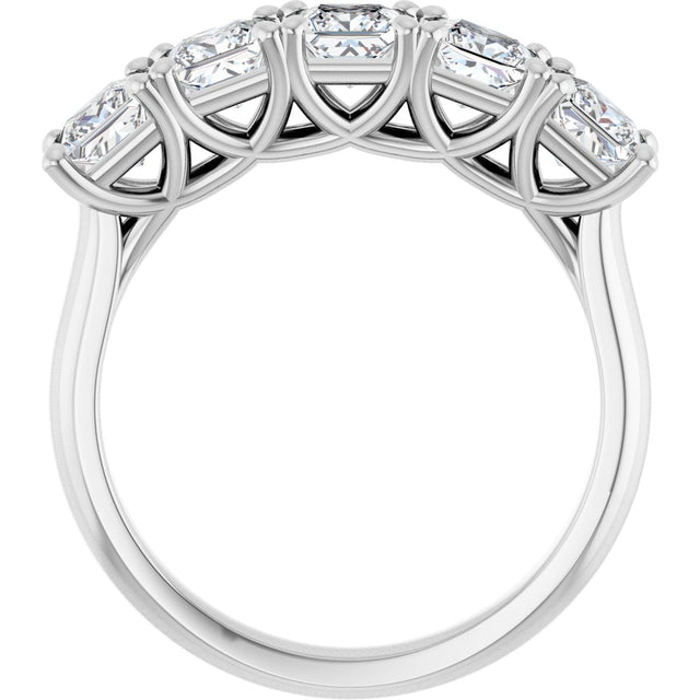 Platinum Square Natural Diamond Five-Stone Anniversary Band – 1/3–5 1/5 CTW - view 2
