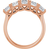 14K Gold Square Lab-Grown Diamond Five-Stone Anniversary Band – 1 9/10–7 CTW - Rose Gold - view 2