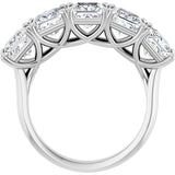 10K Gold Square Natural Diamond Five-Stone Anniversary Band – 1 9/10–5 1/5 CTW - White Gold - view 2