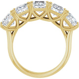 10K Gold Square Natural Diamond Five-Stone Anniversary Band – 1 9/10–5 1/5 CTW - Yellow Gold - view 2