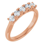 10K Gold Round Lab-Grown Diamond Five-Stone Anniversary Band – 1/6–3/4 CTW - Rose Gold