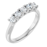 Platinum Round Lab-Grown Diamond Five-Stone Anniversary Band – 1/3–4 CTW