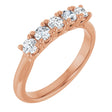 14K Gold Round Lab-Grown Diamond Five-Stone Anniversary Band – 1/3–3/4 CTW - Rose Gold