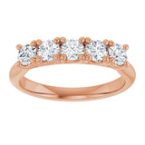 10K Gold Round Lab-Grown Diamond Five-Stone Anniversary Band – 1/6–3/4 CTW - Rose Gold - view 3
