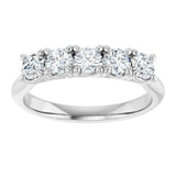 Platinum Round Lab-Grown Diamond Five-Stone Anniversary Band – 1/3–4 CTW - view 3