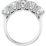 10K Gold Round Natural Diamond Five-Stone Anniversary Band – 1–2 5/8 CTW - White Gold - view 2