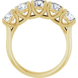 10K Gold Round Natural Diamond Five-Stone Anniversary Band – 1–2 5/8 CTW - Yellow Gold - view 2