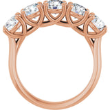 10K Gold Round Natural Diamond Five-Stone Anniversary Band – 1–2 5/8 CTW - Rose Gold - view 2
