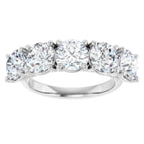 10K Gold Round Lab-Grown Diamond Five-Stone Anniversary Band – 2 5/8–4 CTW - White Gold - view 3