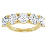 10K Gold Round Lab-Grown Diamond Five-Stone Anniversary Band – 2 5/8–4 CTW - Yellow Gold - view 3
