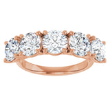 10K Gold Round Lab-Grown Diamond Five-Stone Anniversary Band – 2 5/8–4 CTW - Rose Gold - view 3